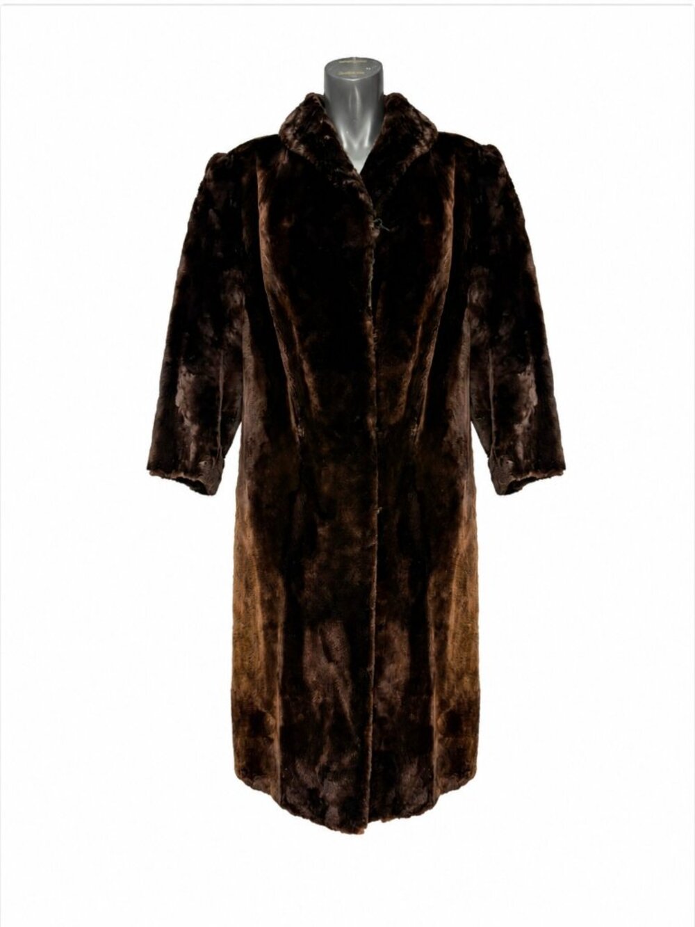 Vintage Seal Long Brown Fur Coat Size L